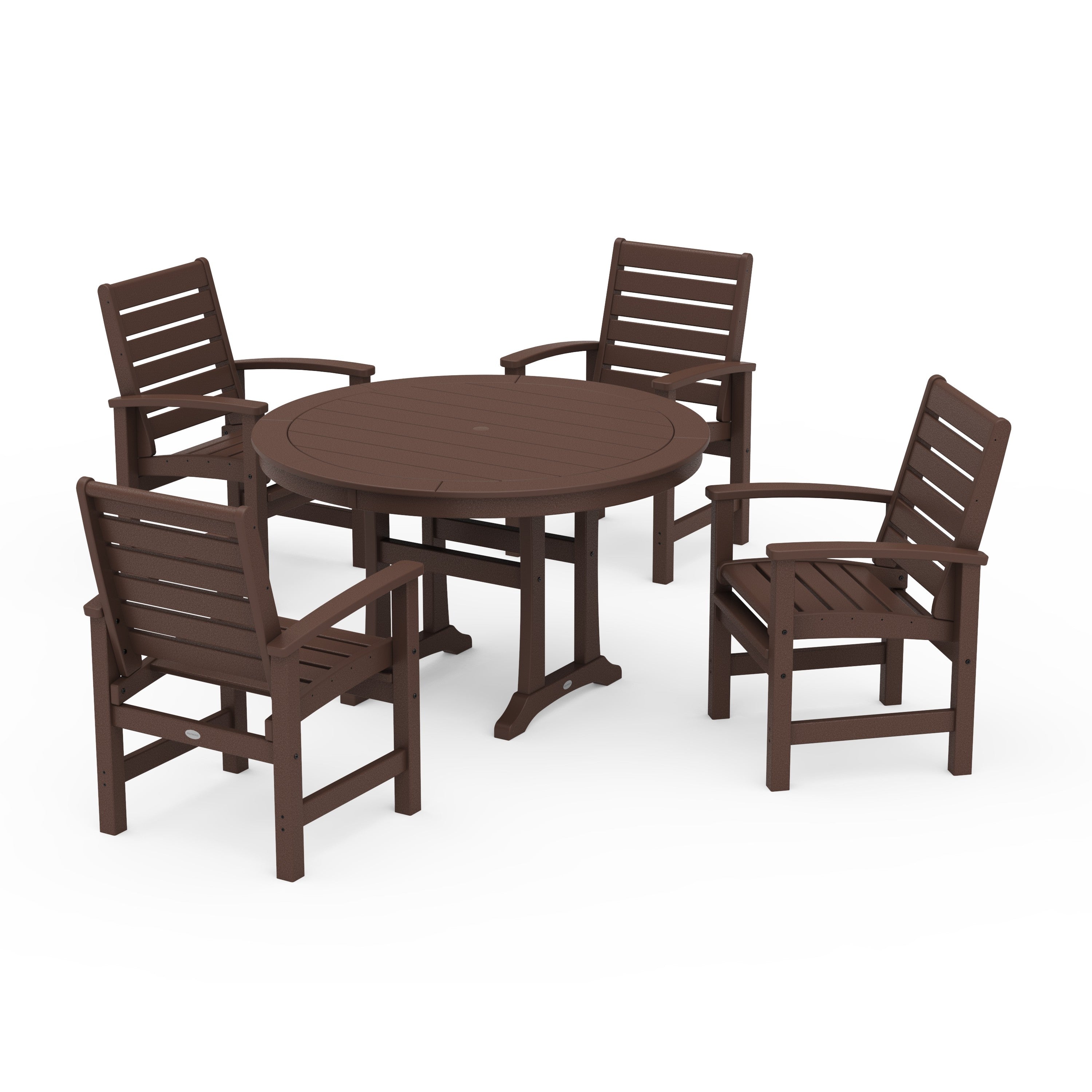 Signature 5-Piece Round Dining Set with Trestle Legs