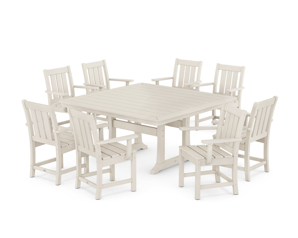 Oxford 9-Piece Square Dining Set with Trestle Legs