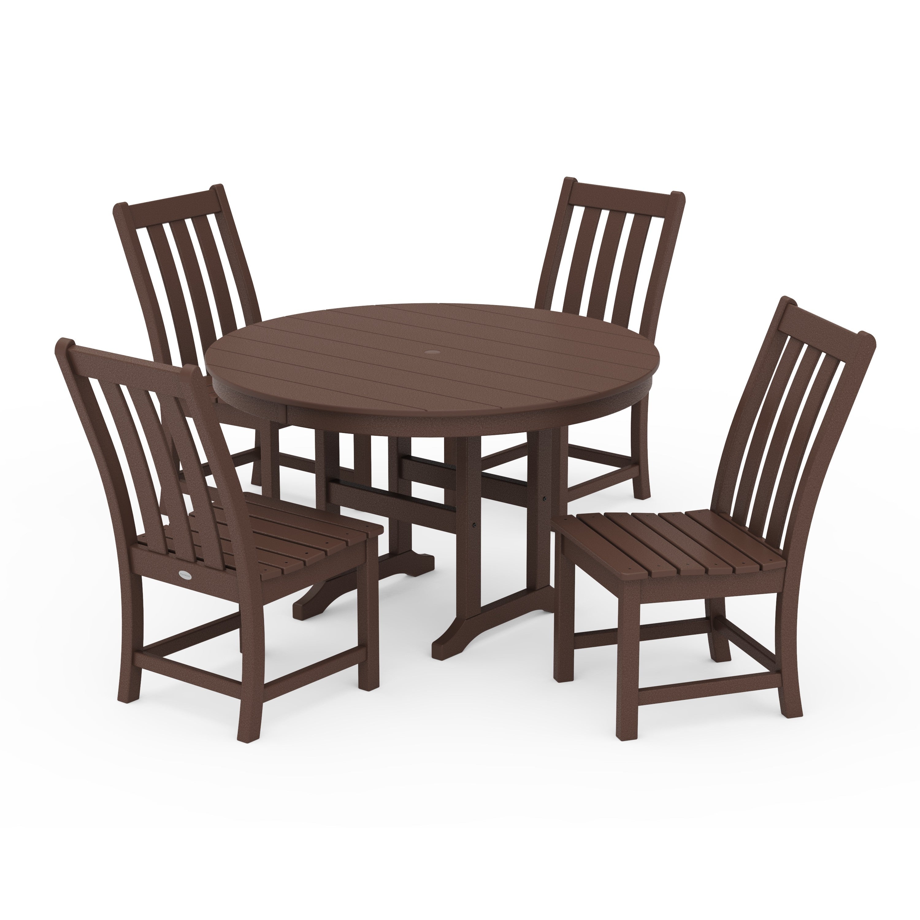 Vineyard 5-Piece Round Farmhouse Side Chair Dining Set