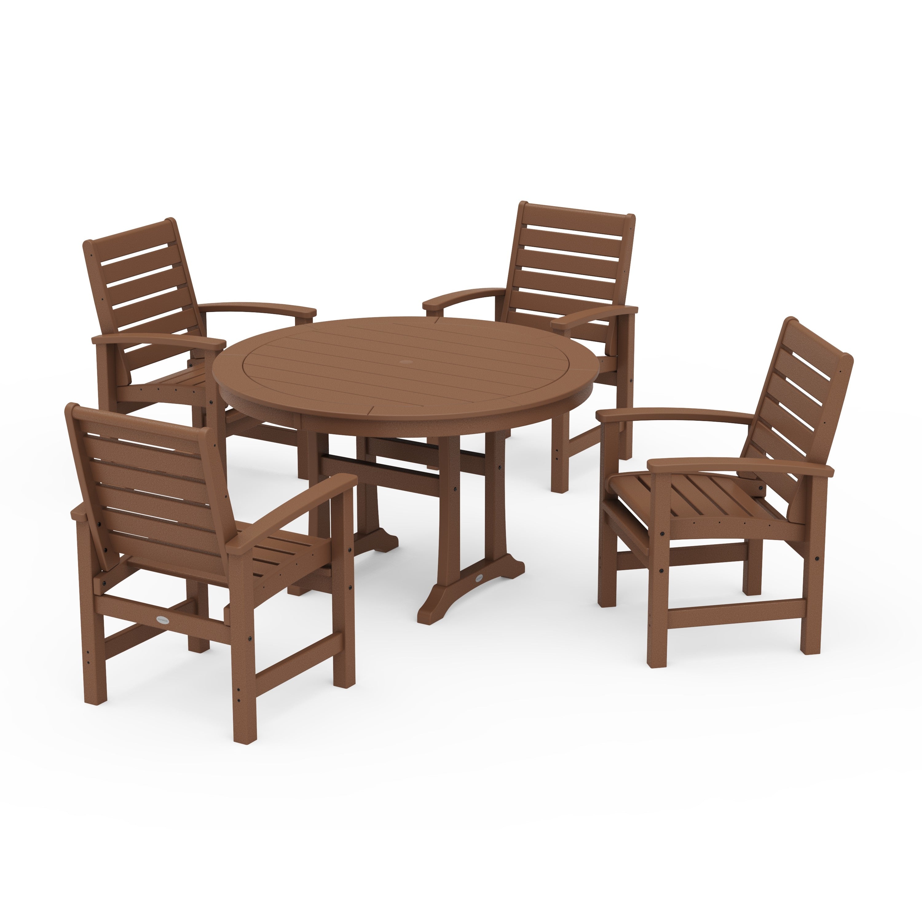 Signature 5-Piece Round Dining Set with Trestle Legs