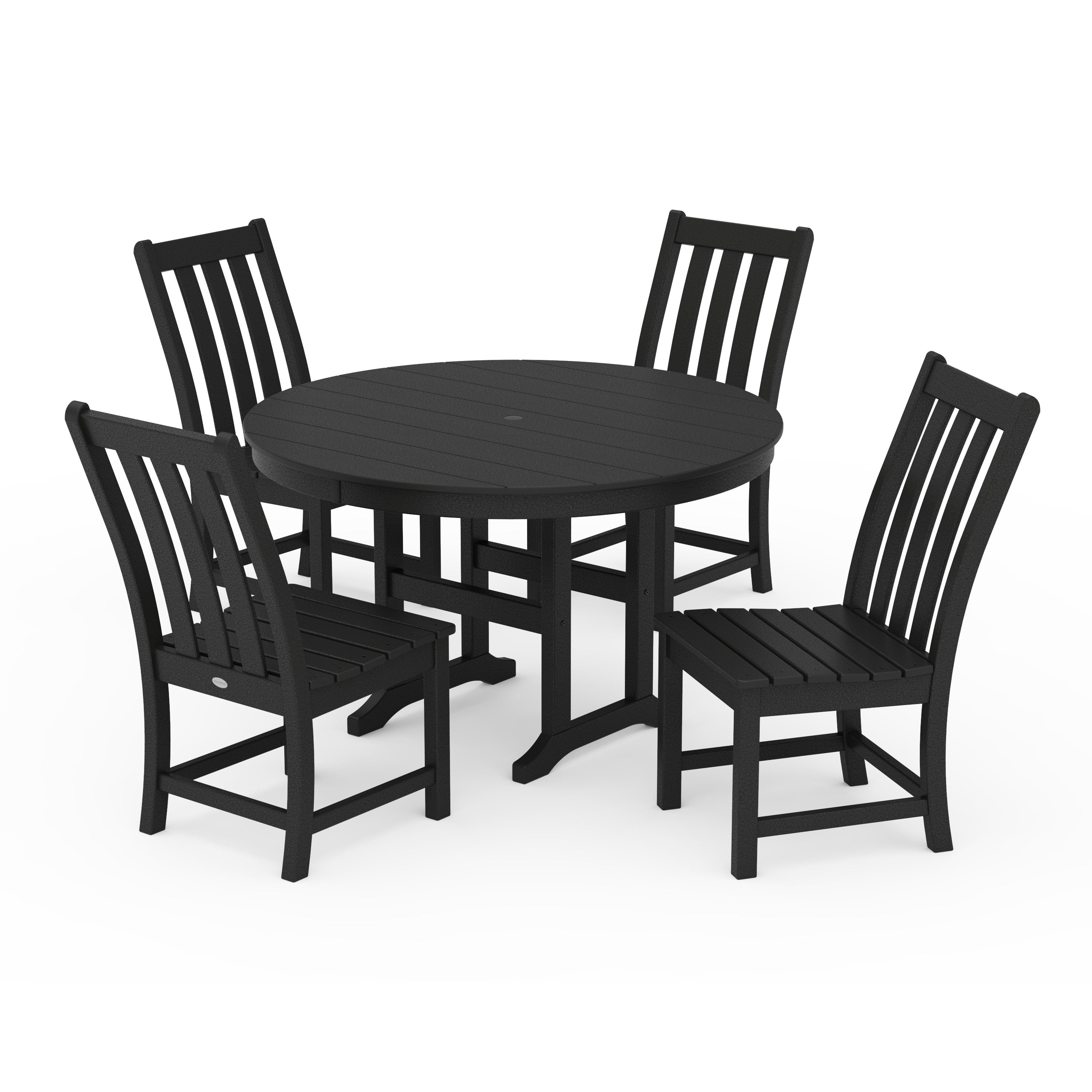 Vineyard 5-Piece Round Farmhouse Side Chair Dining Set