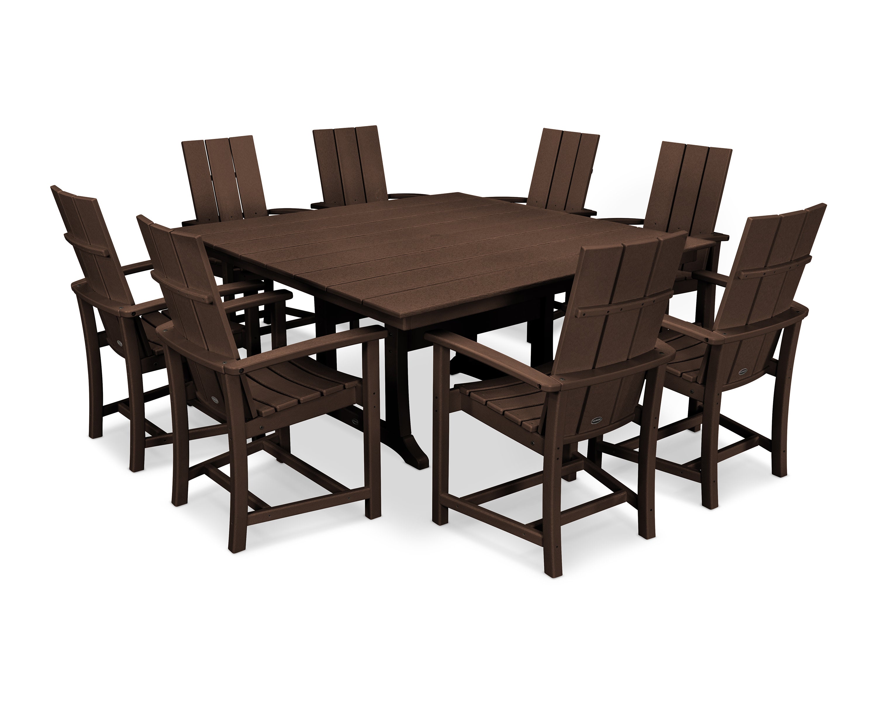 Modern Adirondack 9-Piece Farmhouse Trestle Dining Set