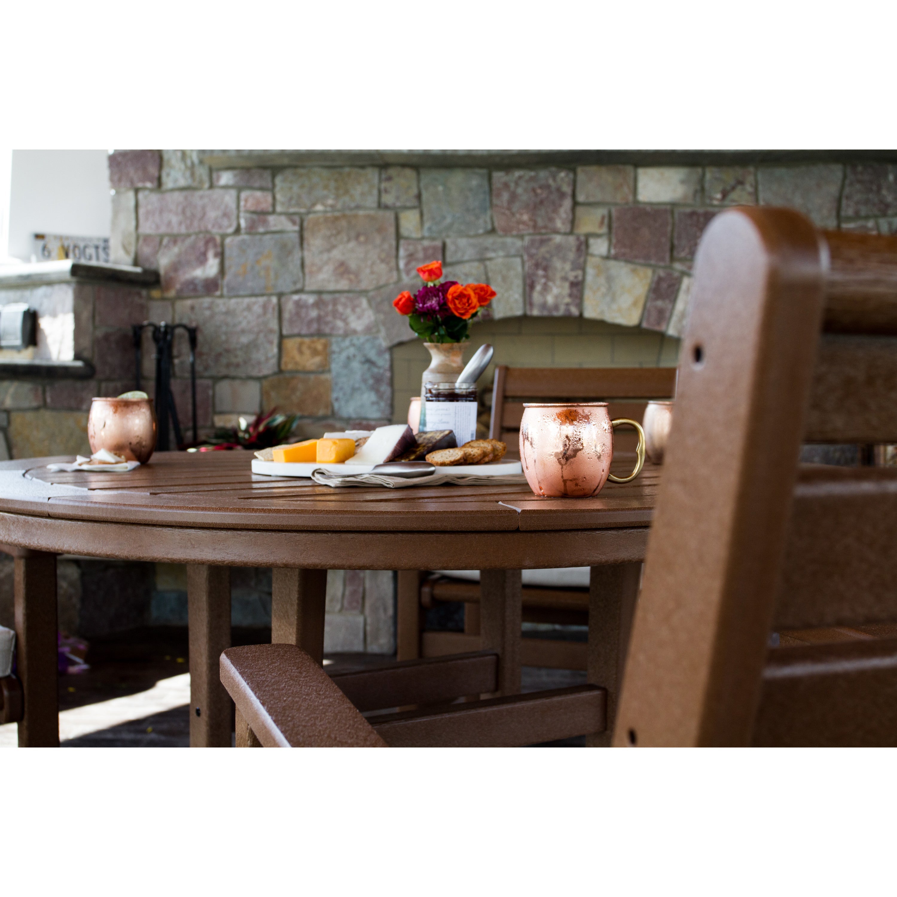 Signature 5-Piece Round Dining Set with Trestle Legs