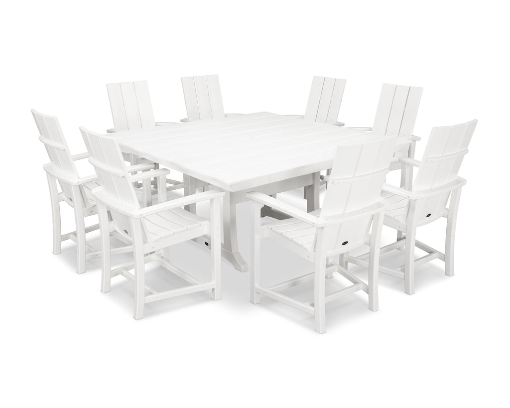 Modern Adirondack 9-Piece Farmhouse Trestle Dining Set