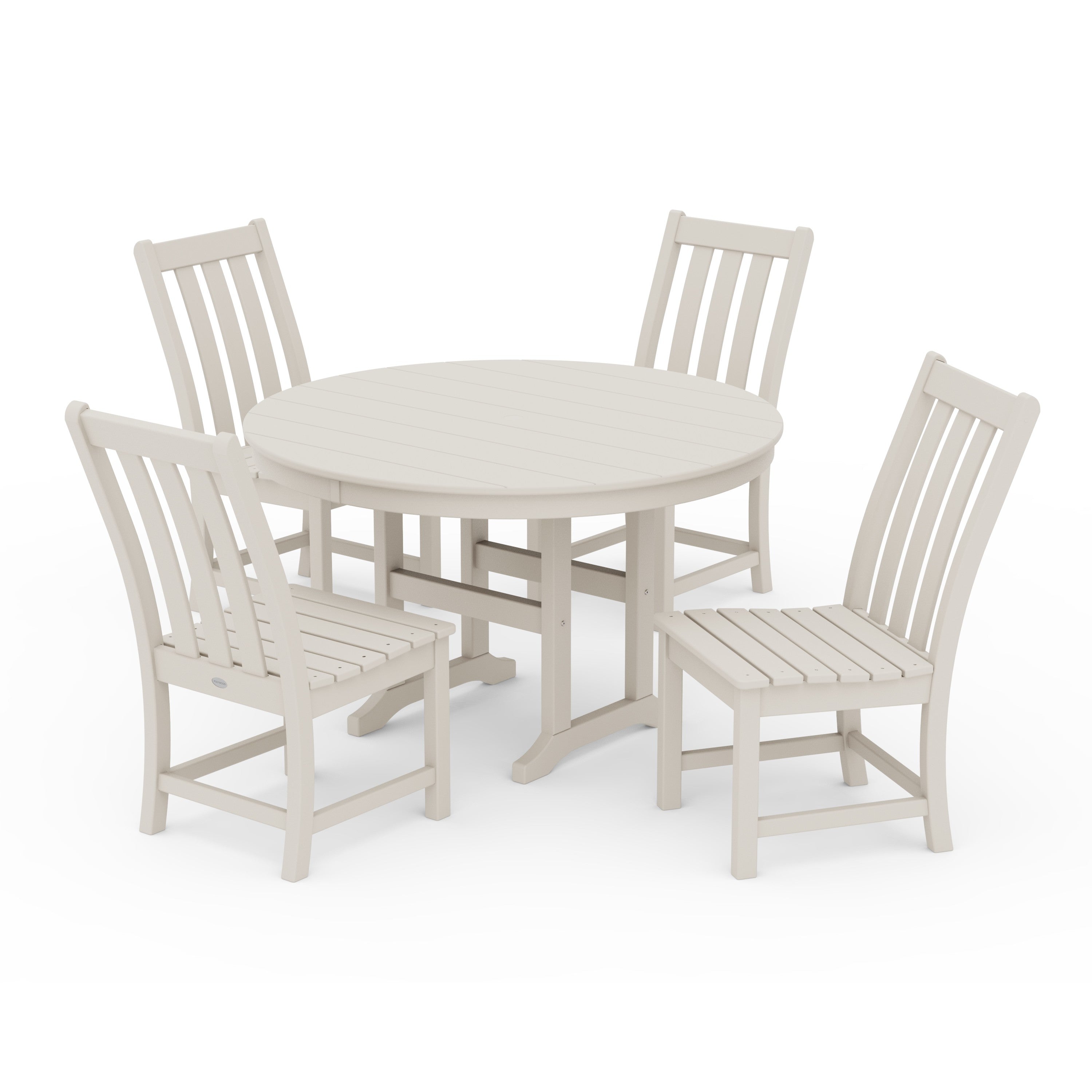 Vineyard 5-Piece Round Farmhouse Side Chair Dining Set