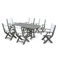 Coastal Folding Arm Chair 7-Piece Dining Set